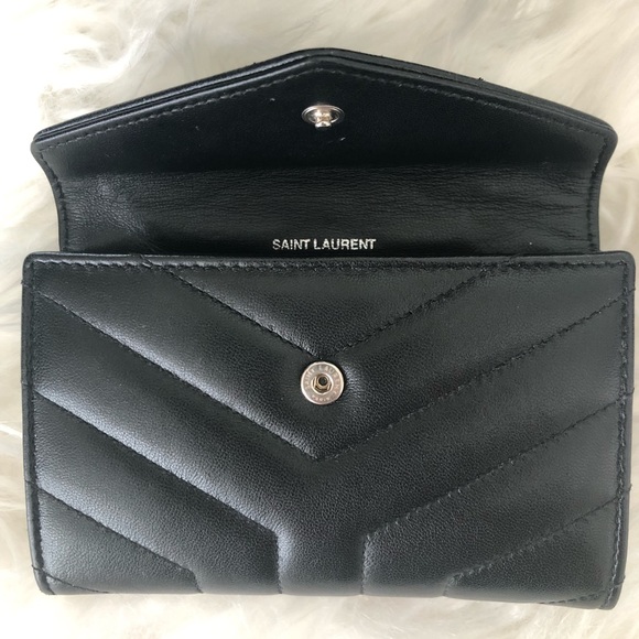 SOLD YSL Saint Laurent quilted loulou leather wallet - Picture 6 of 14